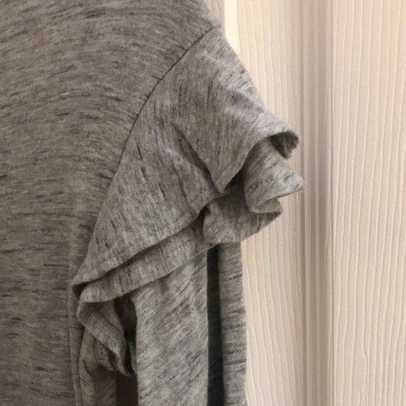 Long sleeve Gray Ruffle Top - Picture 2 of 2